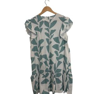 Chic Green and White Patterned Dress